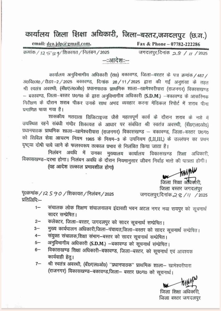 *शराबी बीएलओ सस्पेंड