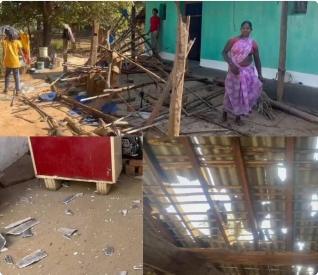 *छत्तीसगढ़ महाबंद के बीच फिर सुलग उठा कांकेर का आमाबेड़ा गांव* = उसेली गांव में धर्मांतरित महिला का घर तोड़ने का आरोप=