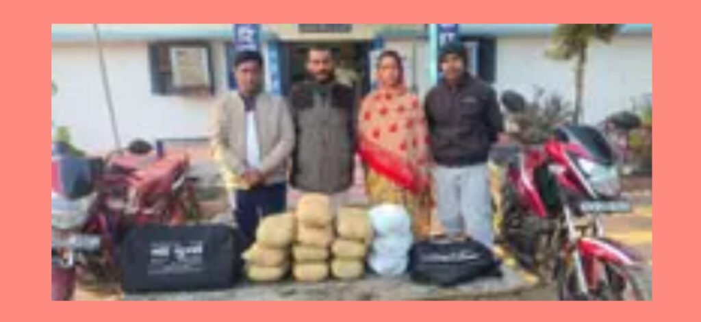 बेलगहना पुलिस की बड़ी कार्रवाई, 13 किलो गांजा के साथ 5 तस्कर गिरफ्तार